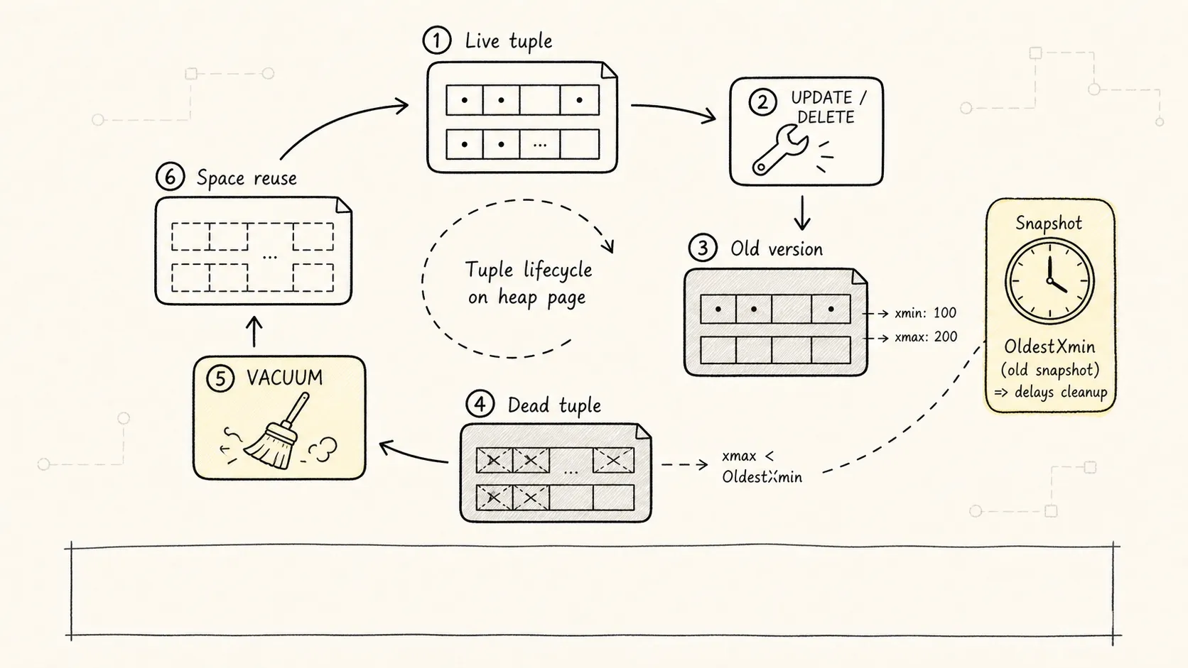 PostgreSQL VACUUM 回收 dead tuple 的时机