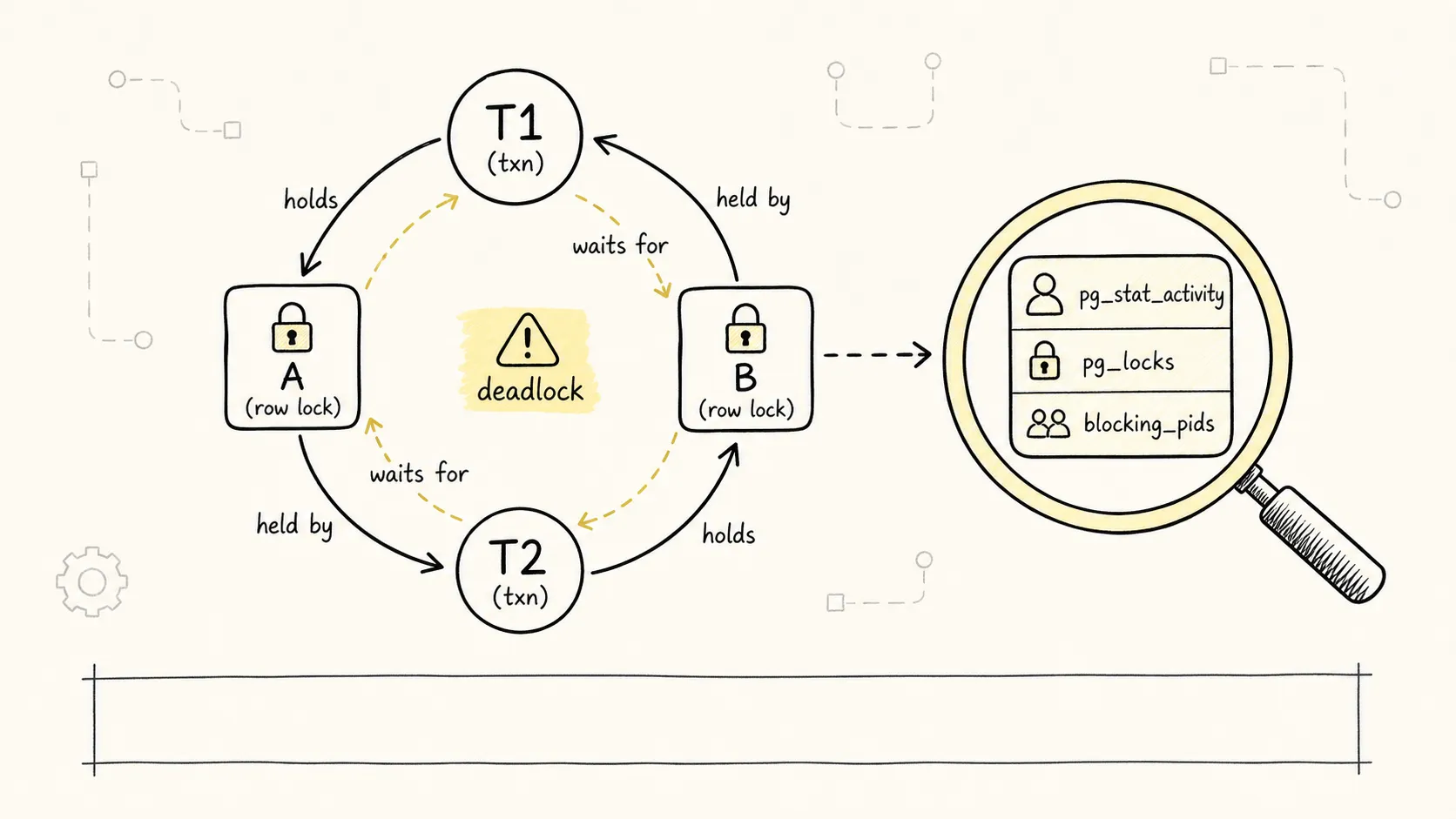 PostgreSQL 死锁等待环与锁观察入口