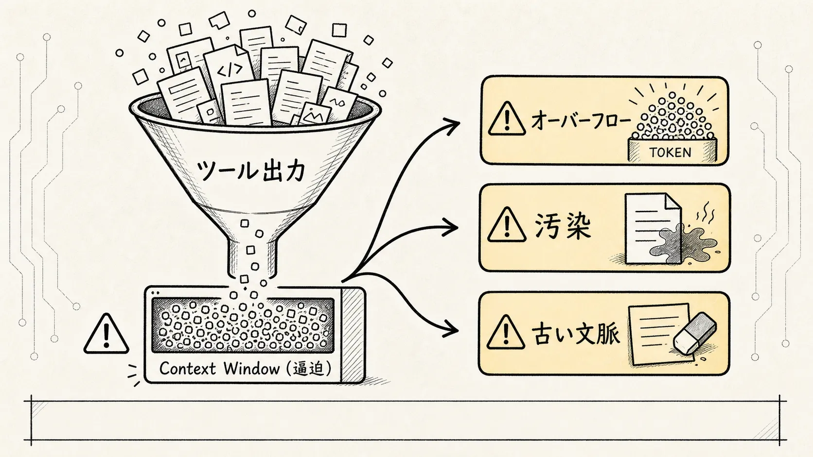 04.1 コアメカニズム - コンテキスト管理 図 2：トークン増加が引き起こす 3 つの失敗