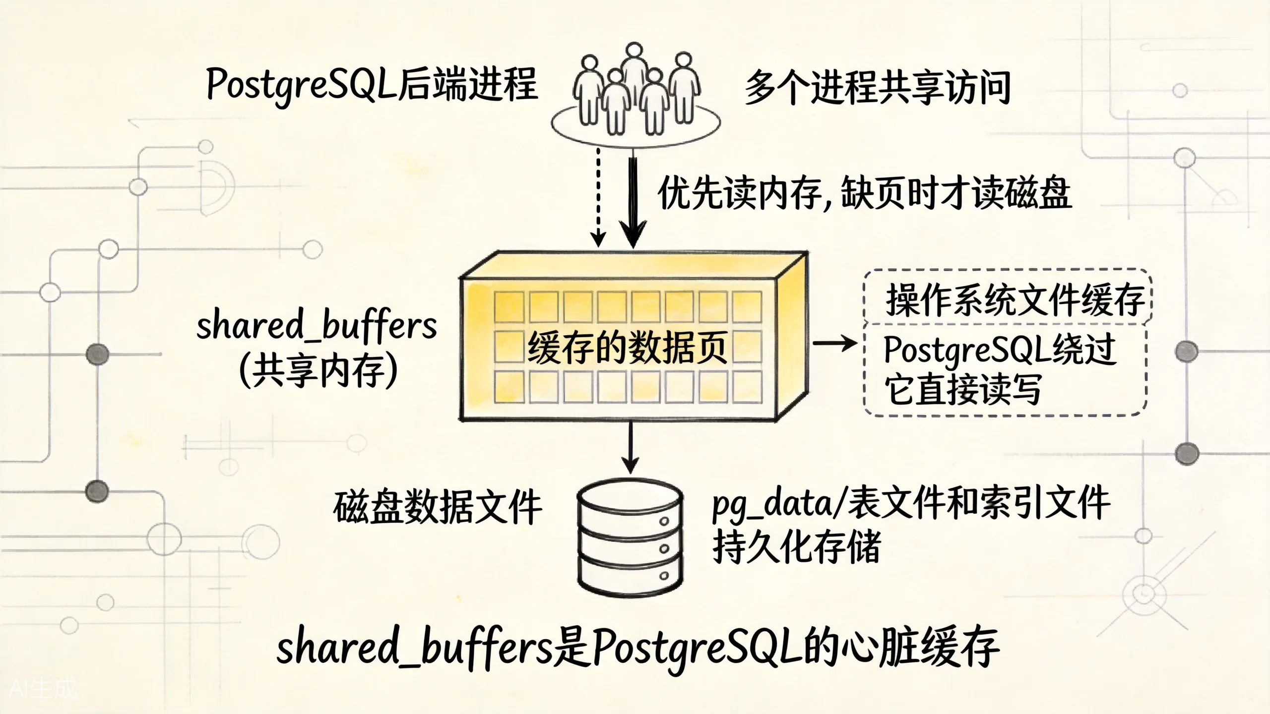 PostgreSQL shared_buffers 架构位置