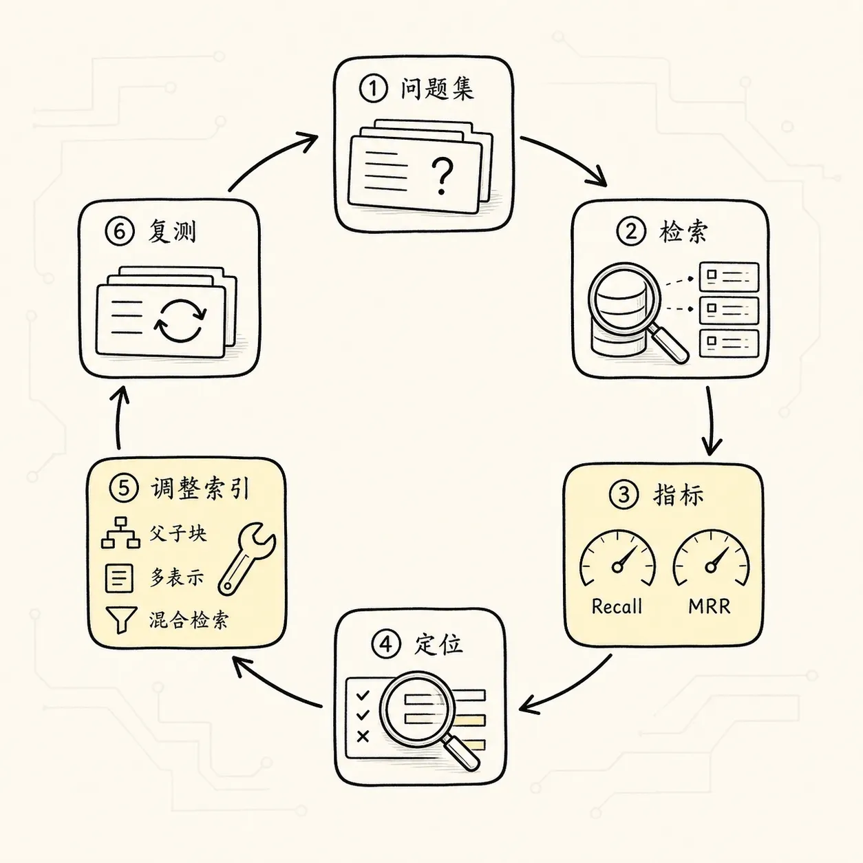 索引优化 手绘图 4：评估驱动的索引优化闭环